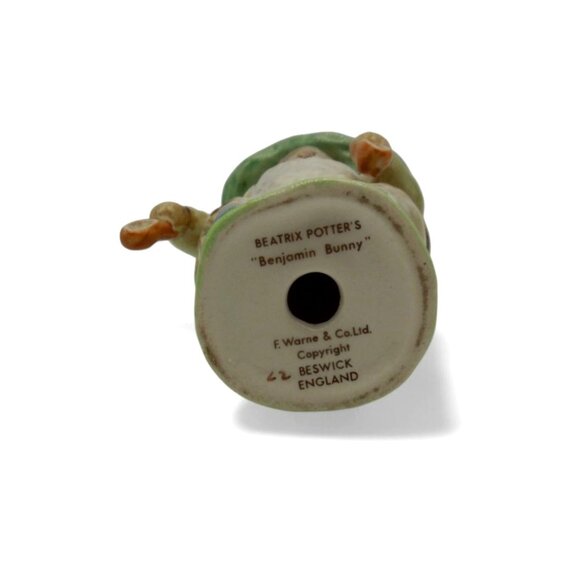 BESWICK Beatrix Potter Benjamin Bunny England Porcelain Vintage Figurine - Picture 10 of 11